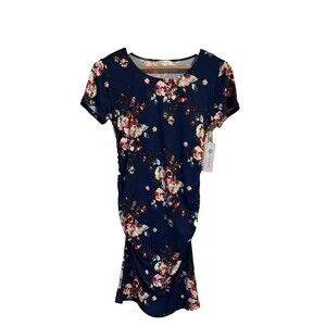 Nine Britton Hannah Maternity Dress Blue Floral Size M NWT
